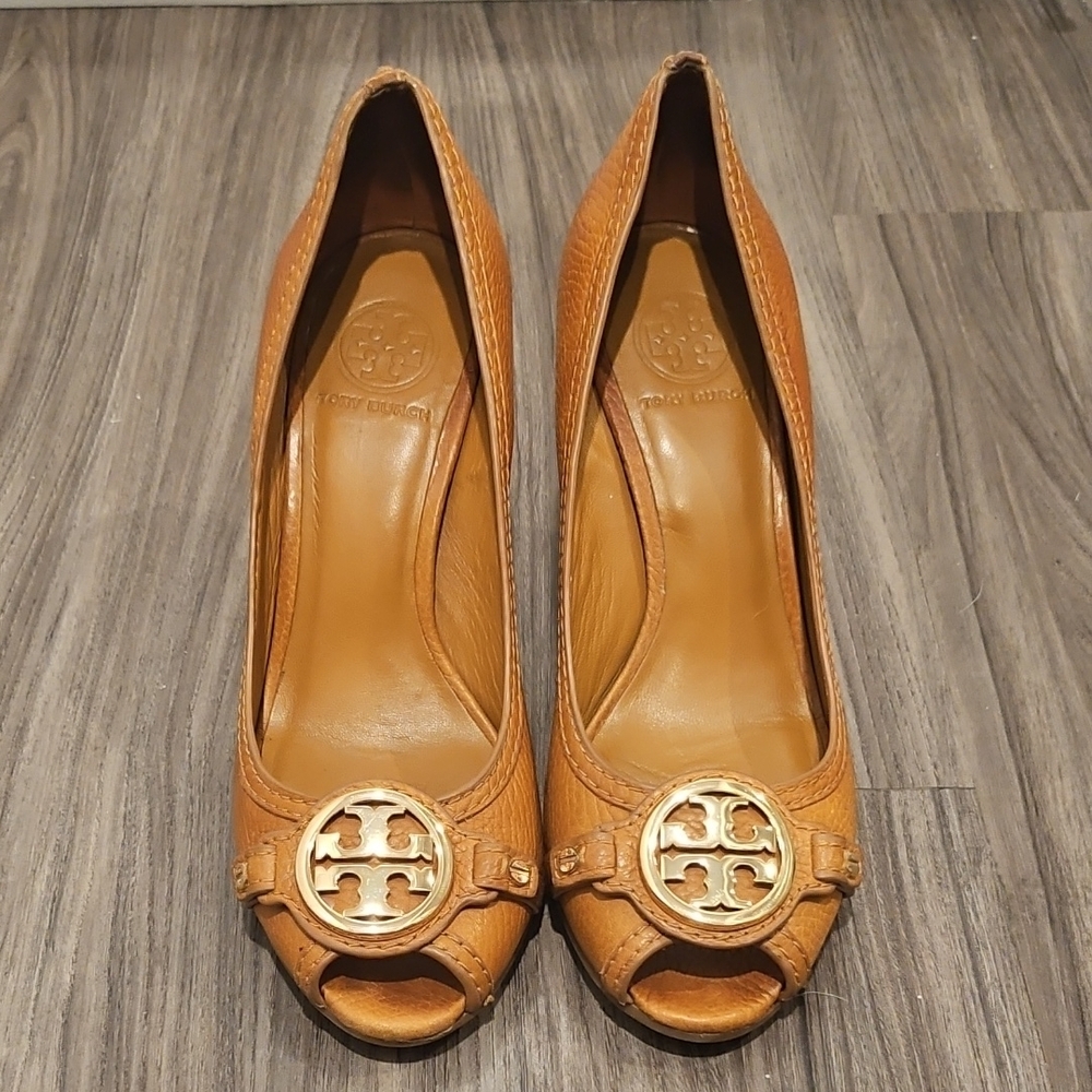 Tory Burch Tan Peep-Toe Women's Shoes